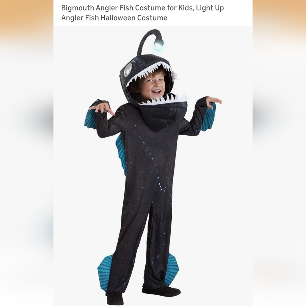 Kids Angler Fish Costume - Black and Blue